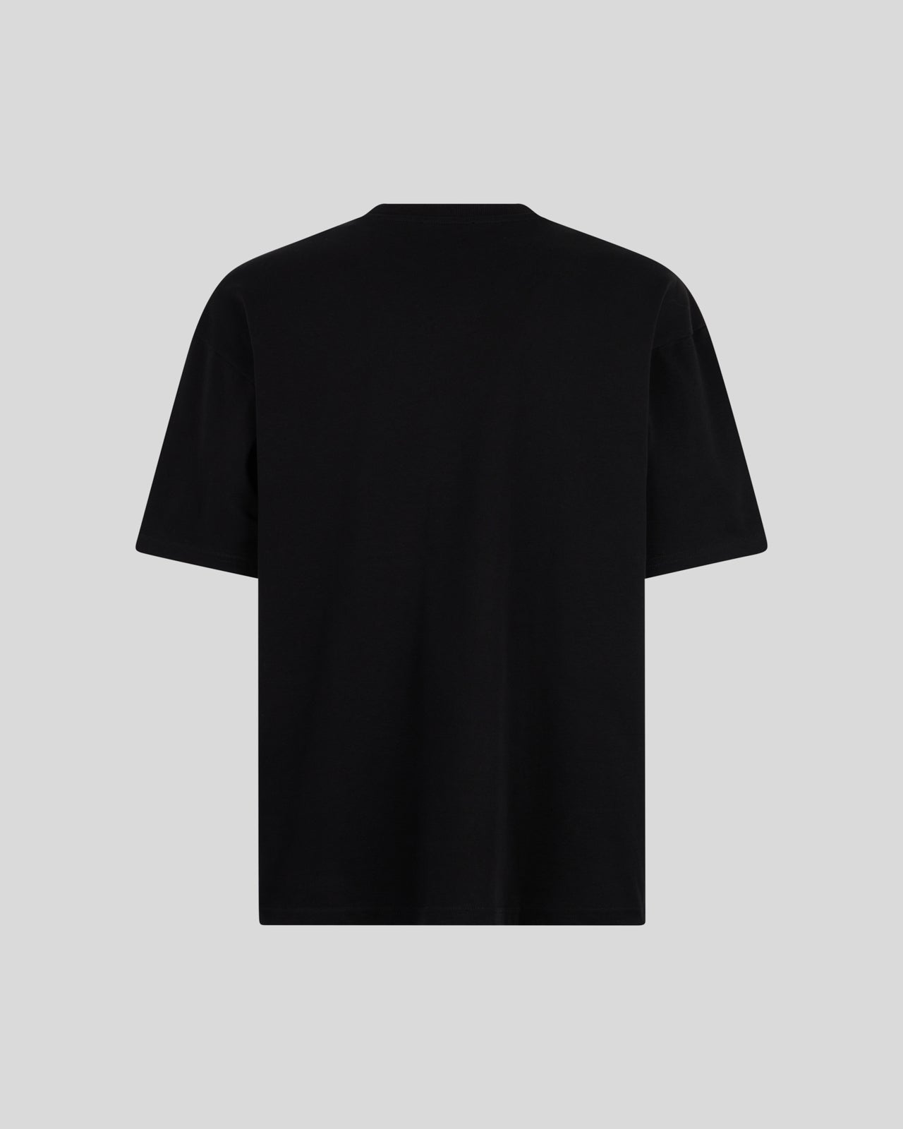 BLACK T-SHIRT WITH LATERAL PURPLE LIGHTNING PRINT AND