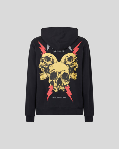 トップス ThugClub 24AW SKULL HOODIE Hot Leathers GMZ4305 Men's 'Skull and Crossbones' Black
