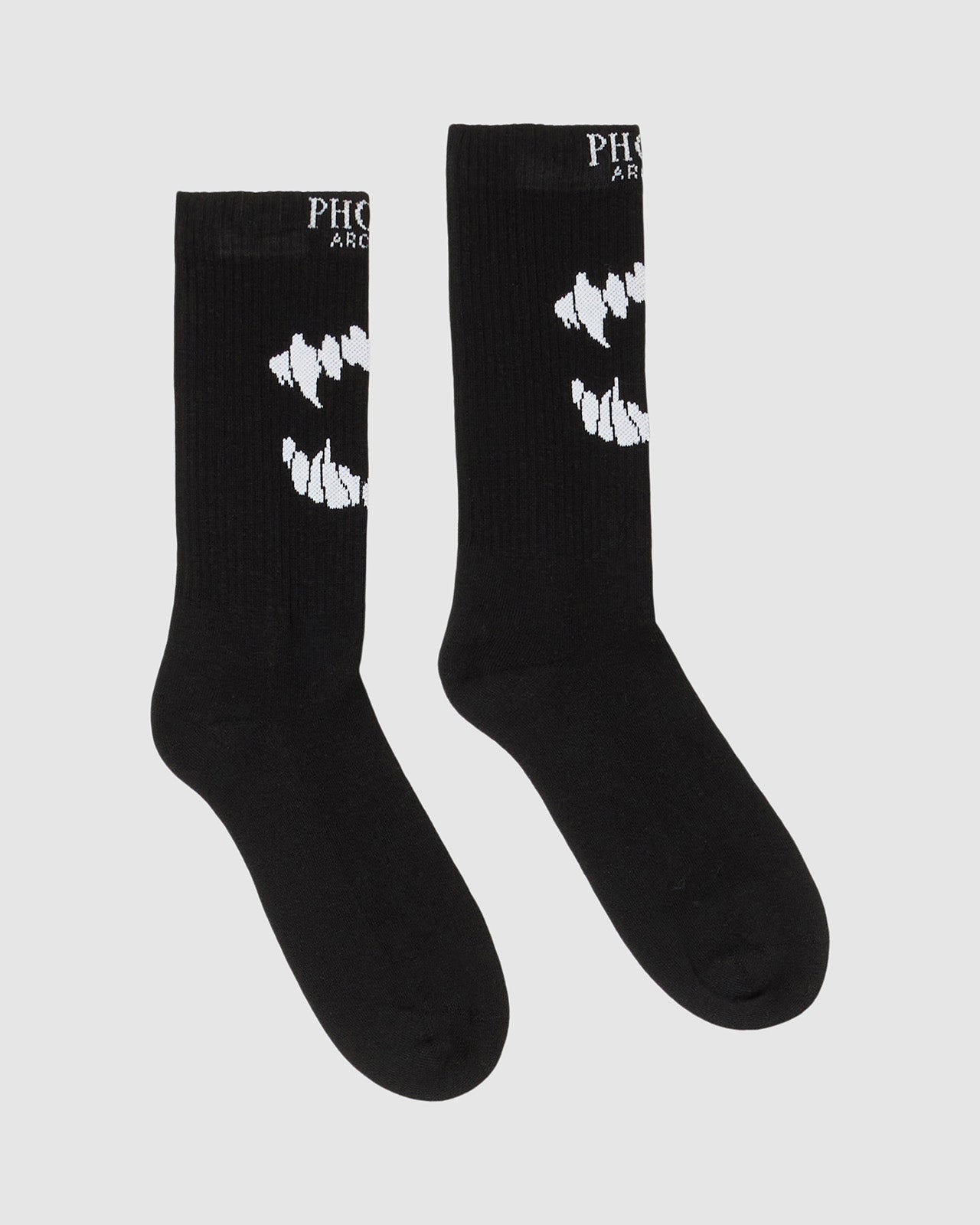BLACK SOCKS WITH WHITE DEMON BITE GRAPHICS Phobia Archive